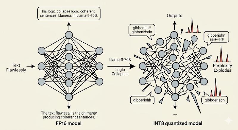 FP16 to INT8 Catastrophic Forgetting of a complex model
